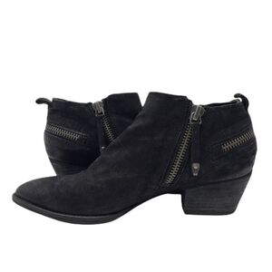 Dolce Vita Women Moto Leather Double Zip Heels Boots shoes sz 7.5